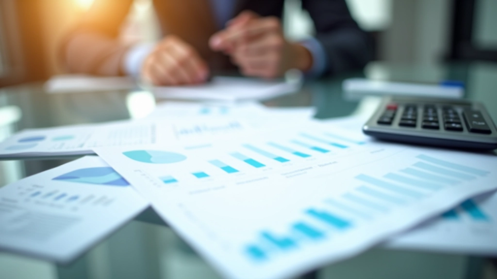 Obchodní reporty a grafy rozprostřené na skleněném stole s perem a kalkulačkou v kancelářském prostředí