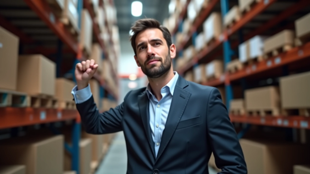 Obchodní manažer kontrolující skladové zásoby v moderním skladě, analýza zásob